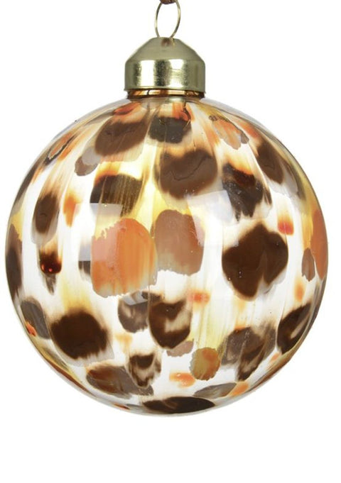 Abstract Leopard Print Glass Bauble Hanging Decoration