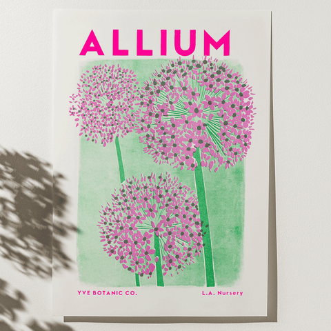 Allium Botanical Risograph Print - Sprouts of Bristol
