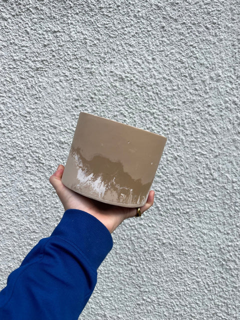 Beige, Caramel and Putty Jesmonite Pot - Sprouts of Bristol