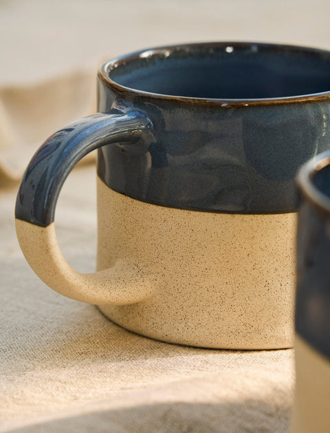 Bladon Half Glazed Mug – Steel Blue Stoneware - Sprouts of Bristol