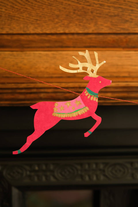 Bright Reindeer Sewn Garland - Sprouts of Bristol