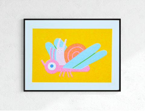 Bug Mini Risograph Print - Sprouts of Bristol