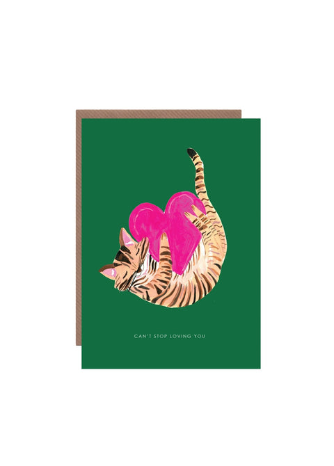 'Cat with Heart ' Greetings Card - Sprouts of Bristol