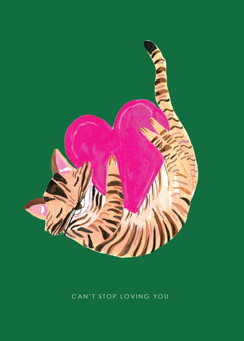 'Cat with Heart ' Greetings Card - Sprouts of Bristol