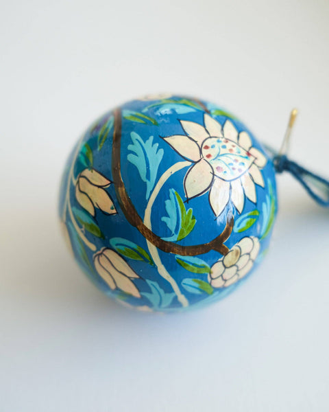 Cobalt Blue Flowers Bauble - Sprouts of Bristol
