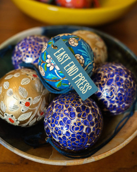 Cobalt Blue Flowers Bauble - Sprouts of Bristol