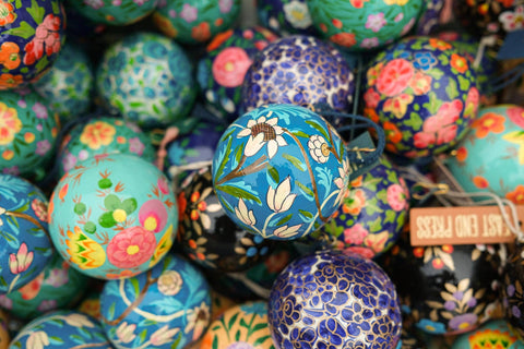 Cobalt Blue Flowers Bauble - Sprouts of Bristol