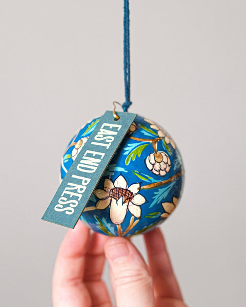 Cobalt Blue Flowers Bauble - Sprouts of Bristol