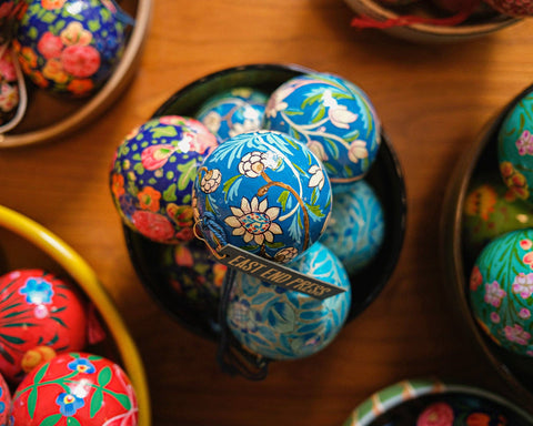 Cobalt Blue Flowers Bauble - Sprouts of Bristol