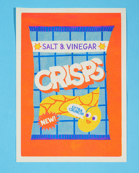 Crisps Risograph A4 Print - Sprouts of Bristol