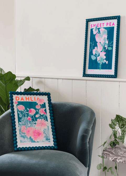 Dahlia Flower Risograph Print - Sprouts of Bristol