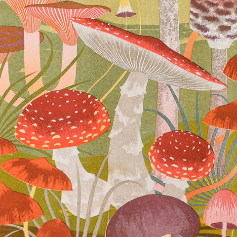 Fungi | A3 Risograph Print, wall art | Mushroom, Autumn - Sprouts of Bristol