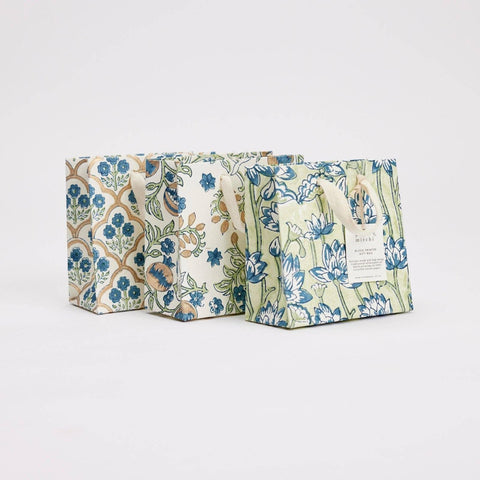 Hand Block Printed Gift Bags - Indigo - Sprouts of Bristol