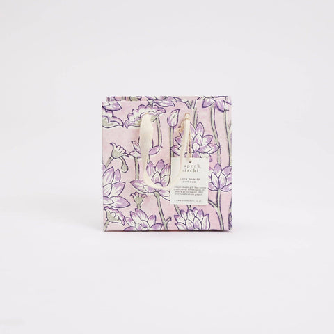 Hand Block Printed Gift Bags - Lavender - Sprouts of Bristol
