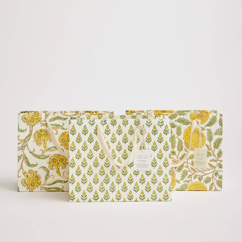 Hand Block Printed Gift Bags - Sunshine - Sprouts of Bristol