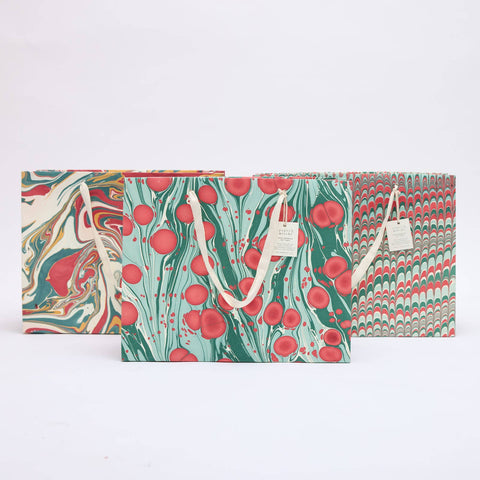 Hand Marbled Gift Bags - Christmas Splendour - Sprouts of Bristol