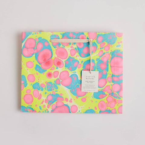 Hand Marbled Gift Bags - Neon - Sprouts of Bristol