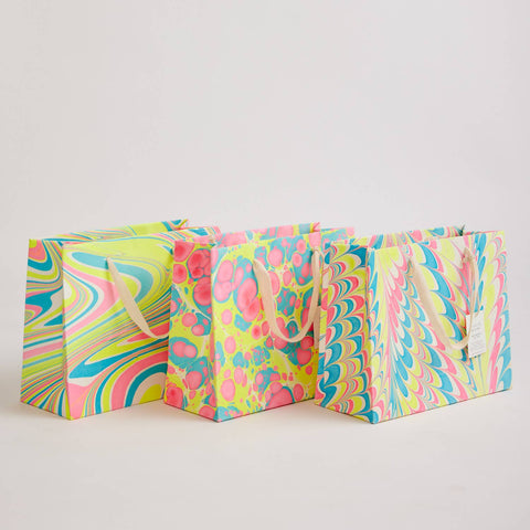 Hand Marbled Gift Bags - Neon - Sprouts of Bristol