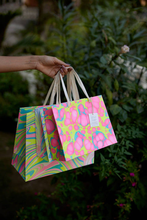 Hand Marbled Gift Bags - Neon - Sprouts of Bristol