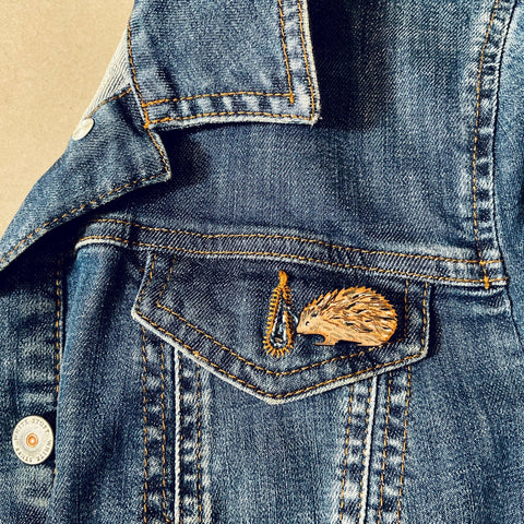 Hedgehog Mini Pin Brooch - Sprouts of Bristol