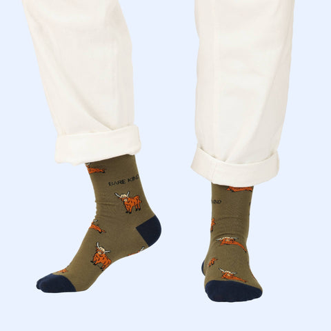 Highland Cow Bamboo Socks - Sprouts of Bristol