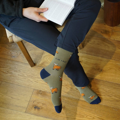 Highland Cow Bamboo Socks - Sprouts of Bristol