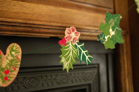 Holly and Ivy Sewn Garland - Sprouts of Bristol