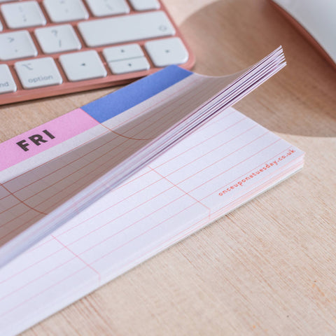 Keyboard Weekly Planner Pad | Colourful Grid - Sprouts of Bristol