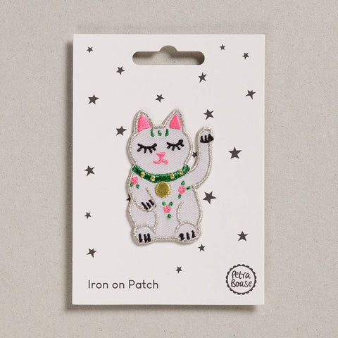 Lucky Cat Iron on Patch - Sprouts of Bristol