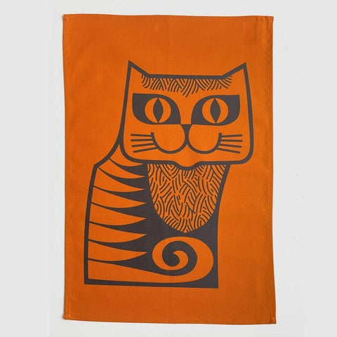 Magpie x Hornsea Orange Cat Tea Towel – 100% Cotton - Sprouts of Bristol