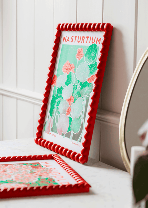 Nasturtium Flower Risograph Print - Sprouts of Bristol