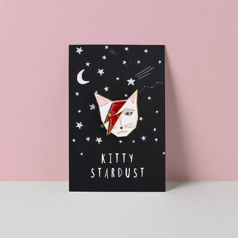 Niaski Kitty Stardust Enamel Pin – Cat Musician Collection - Sprouts of Bristol