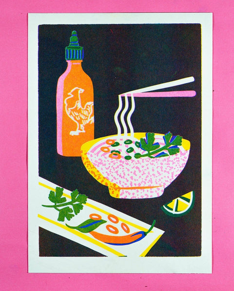 Noodle Risograph A4 Print - Sprouts of Bristol