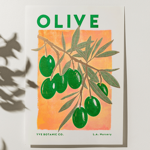 Olive Botanical Risograph Print - Sprouts of Bristol