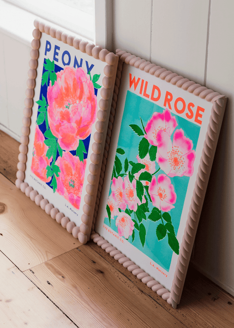 Peony Flower Risograph Print - Sprouts of Bristol