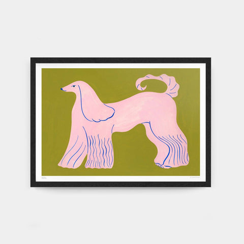 Pink Afghan Hound Art Print - Sprouts of Bristol