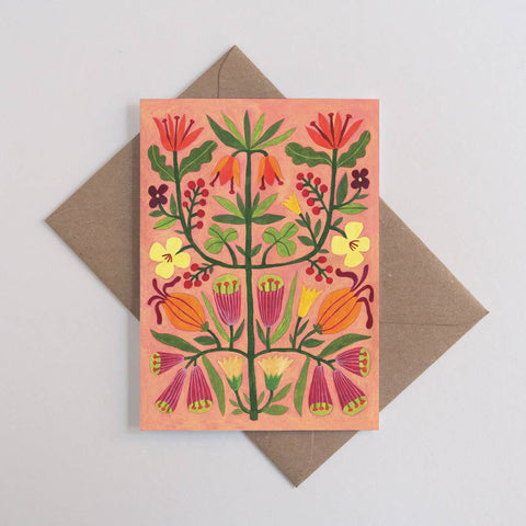 Pink Floral Arrangement | Everyday greetings card | Autumn - Sprouts of Bristol