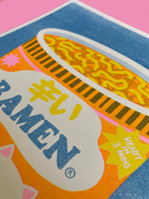 Ramen Risograph A4 Print - Sprouts of Bristol