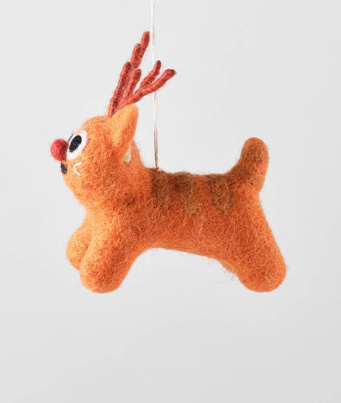 Rudy Cat Hanging Felt Ornament - Sprouts of Bristol