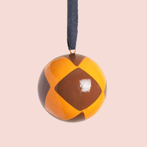 Russet & Caramel Harlequin Bauble - Sprouts of Bristol
