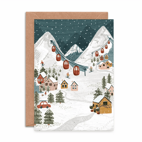 Snow Mountains Christmas Greetings Card - Sprouts of Bristol