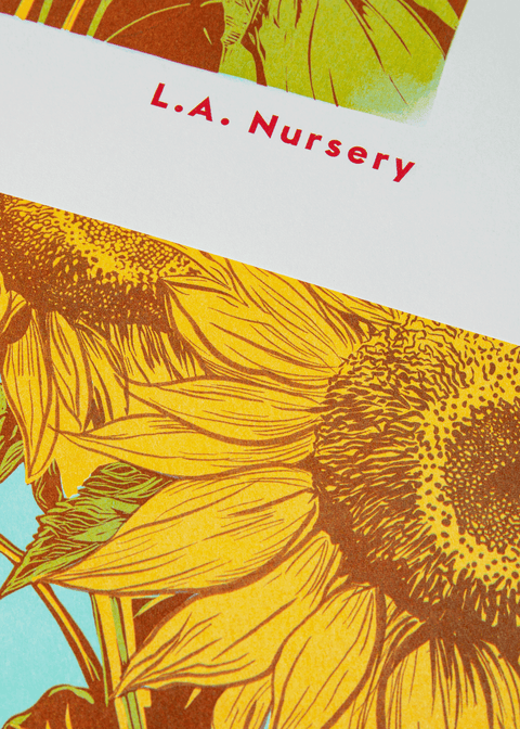 Sunflower Botanical Risograph Print - Sprouts of Bristol