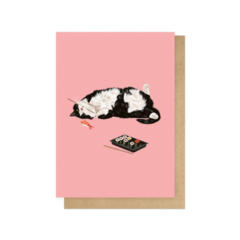 Sushi Cat Greetings Card - Sprouts of Bristol