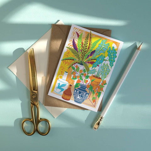 Vessels | Everyday greetings card | House plants, tropical - Sprouts of Bristol