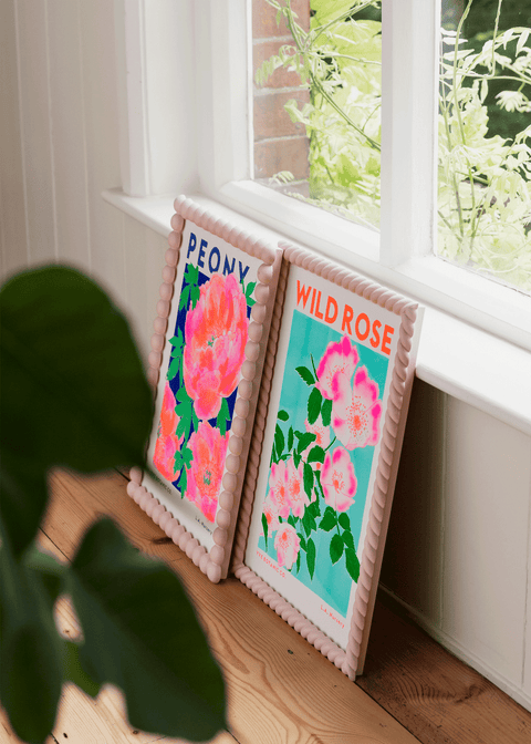 Wild Rose Flower Risograph Print - Sprouts of Bristol