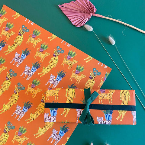 Botanical Tigers Luxury Gift Wrap - Sprouts of Bristol