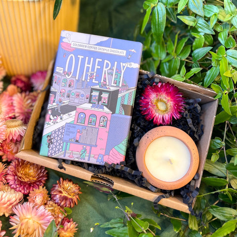 Chocolate and Mini Candle Gift Set | Vegan | UK Brands | Supporting Indies - Sprouts of Bristol