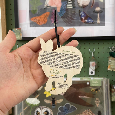 Mountain hare Wooden Decoration - Sprouts of Bristol