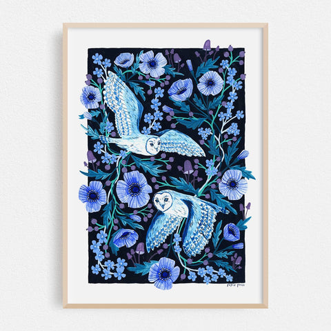 Night Owls Artists Print Wall Art - Sprouts of Bristol