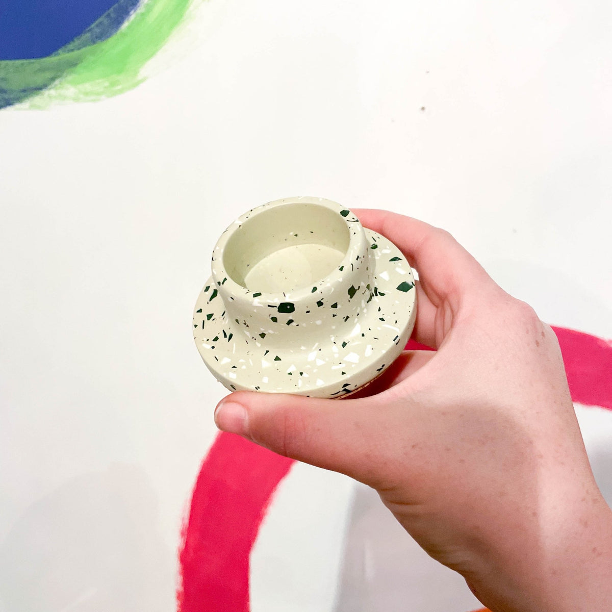 Putty Terrazzo Jesmonite Tea Light Candle Holder Sprouts of Bristol